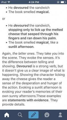 the text is displayed on an iphone screen