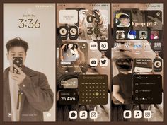 the collage shows an image of a man holding a cell phone in his hand