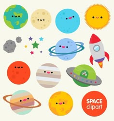 an image of space stickers on a white background