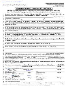 a printable warrant form for an apartment to offer to purchase