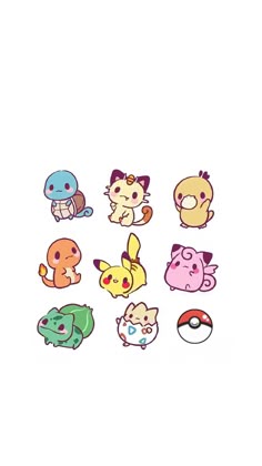 the pokemon stickers are all different colors