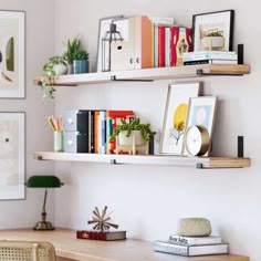 17 Stories Wolfried 2 Piece Solid Wood Paulownia Floating Shelf | Wayfair | Wall bookshelves, Floating shelves, Living room shelves