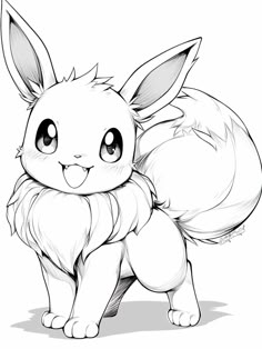 Eevee Coloring Page in 2025 | Cute cartoon drawings, Pokemon drawings, Pokemon coloring