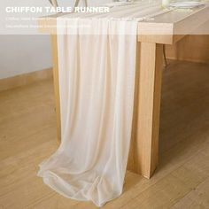 Chiffon Table Runner 27x118 Inches Romantic Wedding Sheer Bridal Party Table Decora… in 2025 | Bridal table decorations, Bridal party table decorations, Bridal party tables