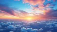Vivid Orange & Twilight Blue Sunset Over Beach/Countryside: Sunbeams Through White Clouds in 2025 | Sunrise background, Sky photoshop, Sky landscape