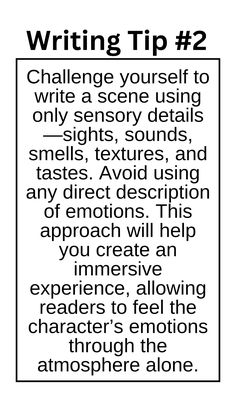 Elevate Your Writing with Sensory Detail – Writing Tip #2 in 2025 | Writing a book, Writing prompts, Writing tips