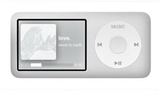 an mp3 player with the words love on it