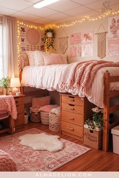 Top bedroom ideas from the world's best interior designers in 2025 | Pretty dorm room, Pink dorm rooms, Dorm room inspiration