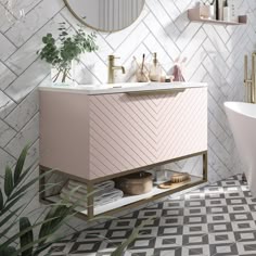 Harbour Symmetry 800mm Wall Hung Vanity Unit with Brushed Brass Frame Shelf and Handle & Basin | Wall hung vanity, Vanity units, Wall mounted vanity