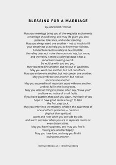A Blessing for a Marriage by James Billet Freeman - Rock My Wedding  | Rock My Wedding in 2025 | Wedding readings, Wedding poems reading, Wedding ceremony readings