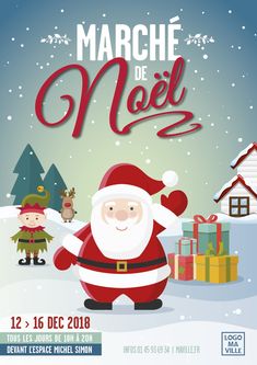 Illustrations pour événements collectivités • Perfekt ! | Affiche noel, Affiche marche de noel, Flyer de noël