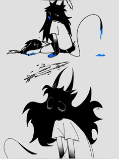 some black and white drawings on a gray background