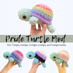 Pride Turtle Modification Guide  — The Mary Jay in 2025 | Crochet turtle, Crochet turtle pattern, Fun crochet projects