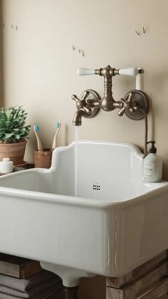 Incorporate Farmhouse Sinks in 2025 | Farmhouse sink vanity, Small bathroom sinks, Farmhouse sink bathroom vanity
