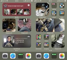 an iphone screen with many different pictures on it