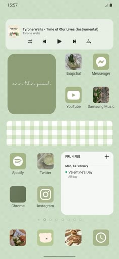 how to make your phone aesthetic, cute homescreen- green theme(youtube channel-yov)