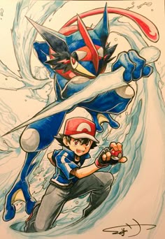 Greninja in 2025 | Pokemon sketch, Pokemon rayquaza, Pokemon anime characters