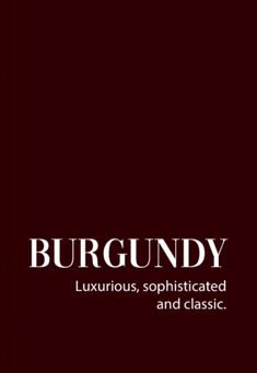 Burgundy Color Story