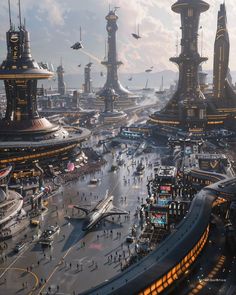 a futuristic city is shown in this artist's rendering