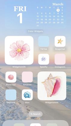 an iphone screen showing the calendar and icons for different places in the world on it