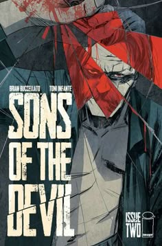 the cover to sons of the devil, featuring an image of a man with red hair