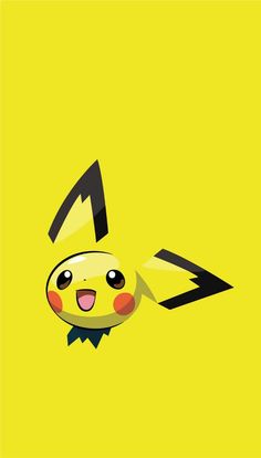 the pikachu pokemon wallpaper is yellow with black and red accents on it