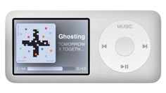 an mp3 player with the game ghosting on it
