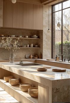 the kitchen is clean and ready for us to use in the day or night time