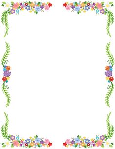a floral border with flowers and leaves