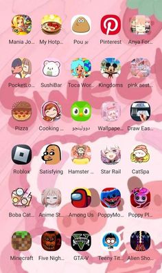 the pink background has many different stickers on it's side, including an image of