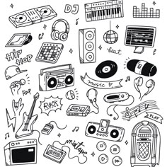 hand drawn doodle music instruments and sound equipment stock photo edit now rh shutterstocker com