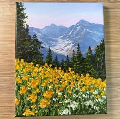 Mountain and Flower Landscape Painting