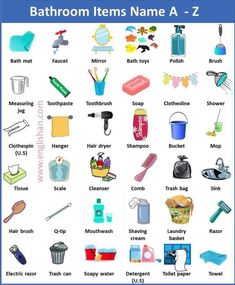 Pin by J. Scott Interiors and FineCre on WORDS in 2025 | Learn english, Bathroom items, Vocabulary