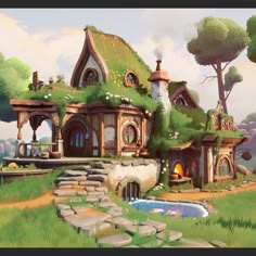 Hobbit mansion, Johannes Burström | Fantasy art landscapes, Fantasy landscape, Fantasy house
