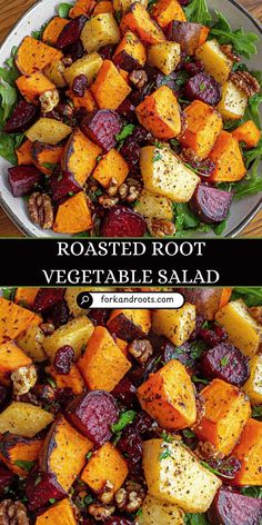 The Ultimate Vegan Roasted Root Vegetable Salad (That Makes Fall Taste Like Pure Comfort!) | Recipe in 2025 | Roasted root vegetable salad, Root vegetable salad, Root vegetables recipes