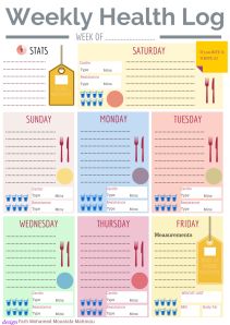 the printable weekly health log is perfect for any type of person who needs to take care
