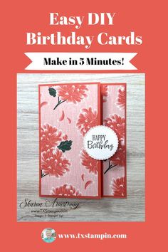 Easy Card Making Ideas Anyone Can Make in 5 Quick Minutes in 2025 | Easy birthday cards diy, Card making ideas easy, Birthday cards diy