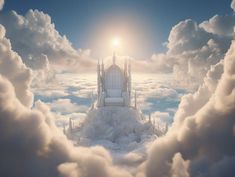 White throne among beautiful clouds. stock photography