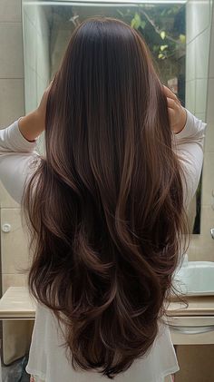 Dreamy Hair Goals for Every Mood | Prynsecc Ebonye | The Mane Maven | From sleek straight locks to voluminous curls, explore dreamy hair goals that match your every mood. Dive into styling tips for a good hair aesthetic every day. Save for your hair inspo, and follow me for more! | #HairGoalsAesthetic #GoodHairAesthetic #PrettyHairAesthetic Healthy Hair Pictures, Waist Length Hair Long Layers, Long Hair For Vision Board, Aesthetic Healthy Hair, Healthy And Long Hair, Wavy Hair Women Long, Thick Hair Vision Board, Straight And Wavy Hair, Long Soft Hair