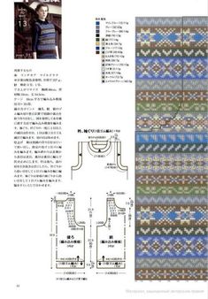 the knitting pattern is shown in japanese