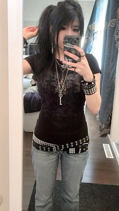emo alternative studded y2k outfit in 2025 | Fashion inspo outfits, Fashion outfits, Stylish outfits