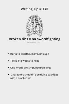 Writing Guidelines, Writing Activities High School, Writing Facts, Broken Characters, Dystopian Book Prompts, How To Write Realistic Injuries, Writing Stuff, How To Write Injuries, Combat Writing Tips