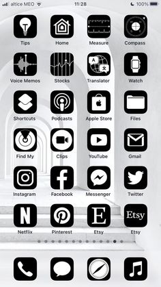 black and white icons are displayed on the screen for this iphone photo contest, which is designed to look like an arch