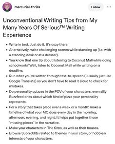 Post by @mercurial-thrills in 2025 | Writing tips, Writing motivation, Book writing tips