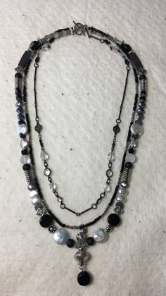 Beaded Crystal Jewelry, Black Handmade Necklace, Punk Beaded Jewelry, Dark Beaded Jewelry, Alternative Jewelry Grunge, Edgy Beaded Jewelry, Emo Beaded Jewelry, Emo Necklaces, Alt Beaded Jewelry