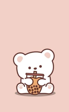 Milk tea Bear cute aesthetic | Cute wallpapers, Cute doodles drawings, Cute easy drawings