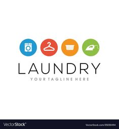 laundry logo design with four color circles