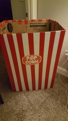 DIY Giant Popcorn Box for Movie Party