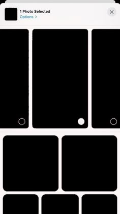 the black and white photo selection panel on an iphone
