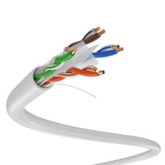 three wires connected to each other in an electrical cable with multiple colors and white ends